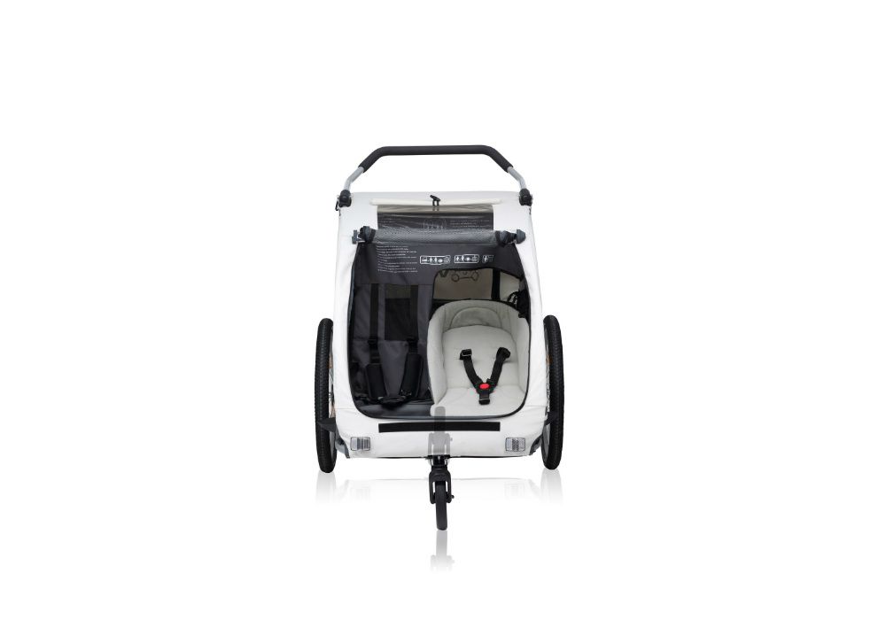 Vantly Buggy - Zilver - Fietskar en wandelkar - 2 kinderen Vantly Buggy - Zilver - Fietskar en wandelkar - 2 kinderen